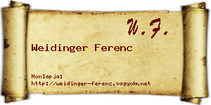 Weidinger Ferenc névjegykártya